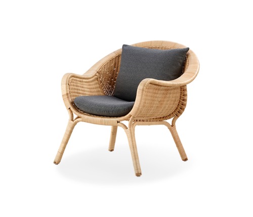 Madame Lounge Chair - Natural with Dark Grey Cushion