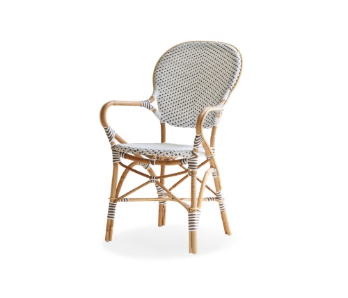 Isabell Armchair - White with Cappuchino Dot