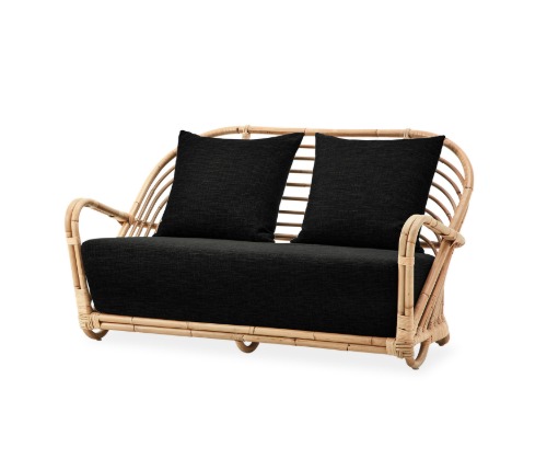 Charlottenborg Sofa 2 Seater - Natural with Black Cushion